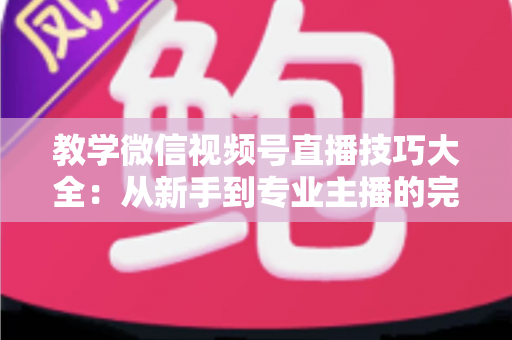 教学微信视频号直播技巧大全：从新手到专业主播的完整实战指南