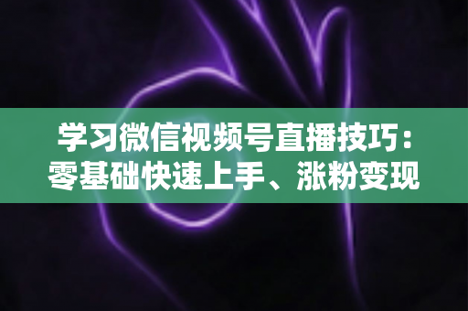 学习微信视频号直播技巧:零基础快速上手、涨粉变现的实战全攻略 学习微信视频号直播技巧:零基础快速上手、涨粉变现的实战全攻略