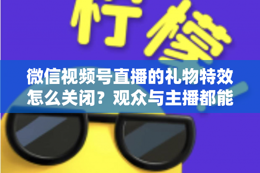微信视频号直播的礼物特效怎么关闭？观众与主播都能用的特效屏蔽完整攻略