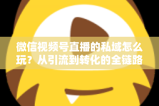 微信视频号直播的私域怎么玩?从引流到转化的全链路私域运营实战指南 微信视频号直播的私域怎么玩?从引流到转化的全链路私域运营实战指南