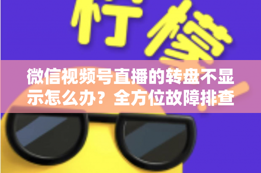 微信视频号直播的转盘不显示怎么办？全方位故障排查与高效解决方案指南