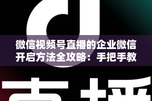 微信视频号直播的企业微信开启方法全攻略:手把手教你打通公私域流量,助力企业高效获客转化 微信视频号直播的企业微信开启方法全攻略:手把手教你打通公私域流量,助力企业高效获客转化