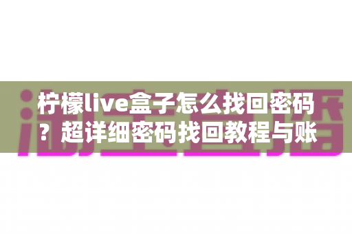 柠檬live盒子怎么找回密码？超详细密码找回教程与账号安全指南一文看懂
